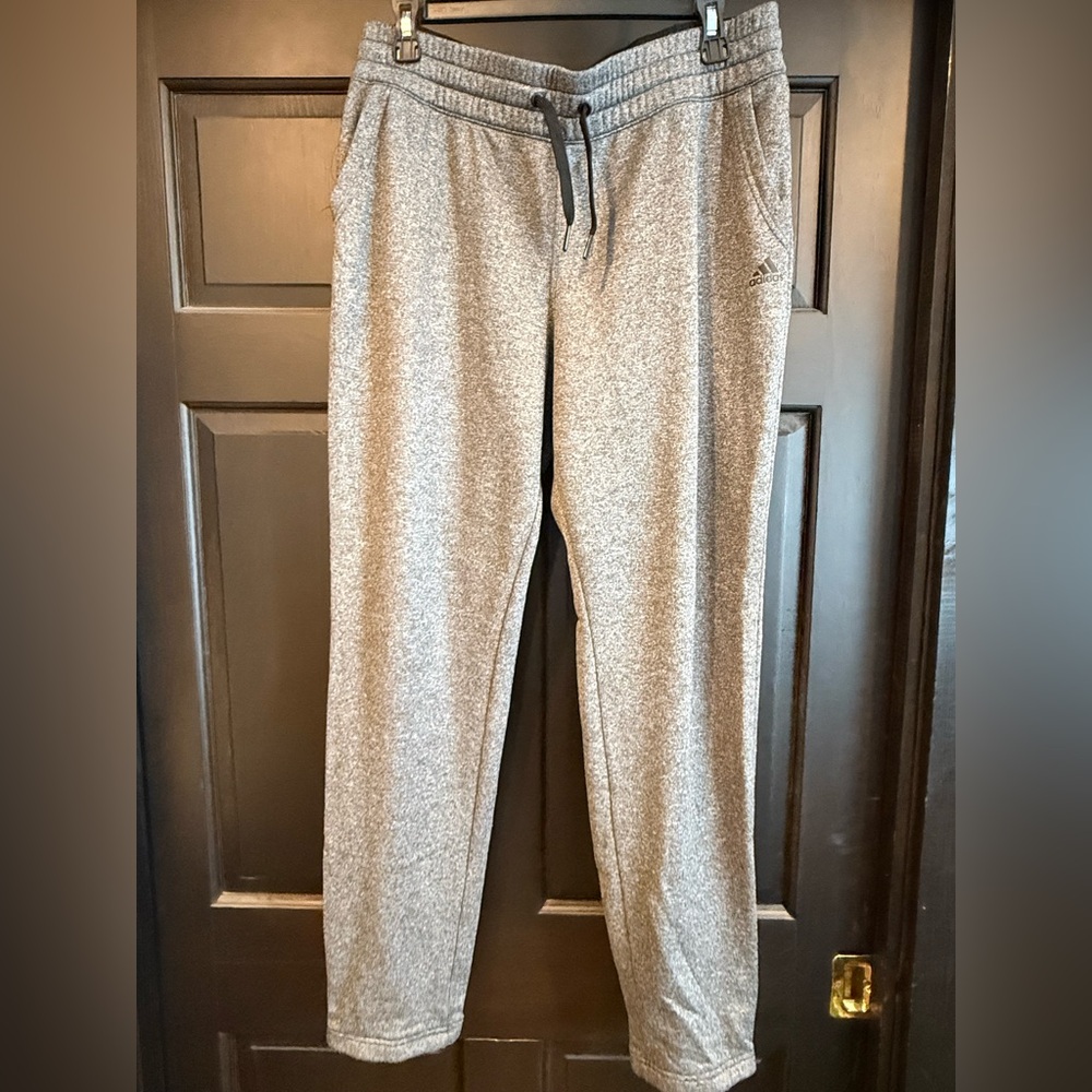 Women’s Adidas Dark Heather Grey Climawarm Sweat Pants, L